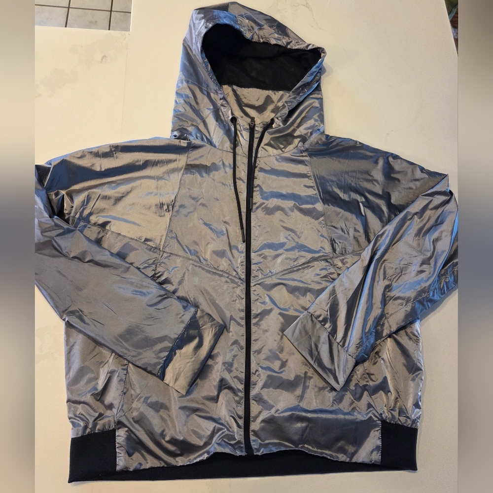 ZYIA Chrome Metallic Hooded Running Jacket
